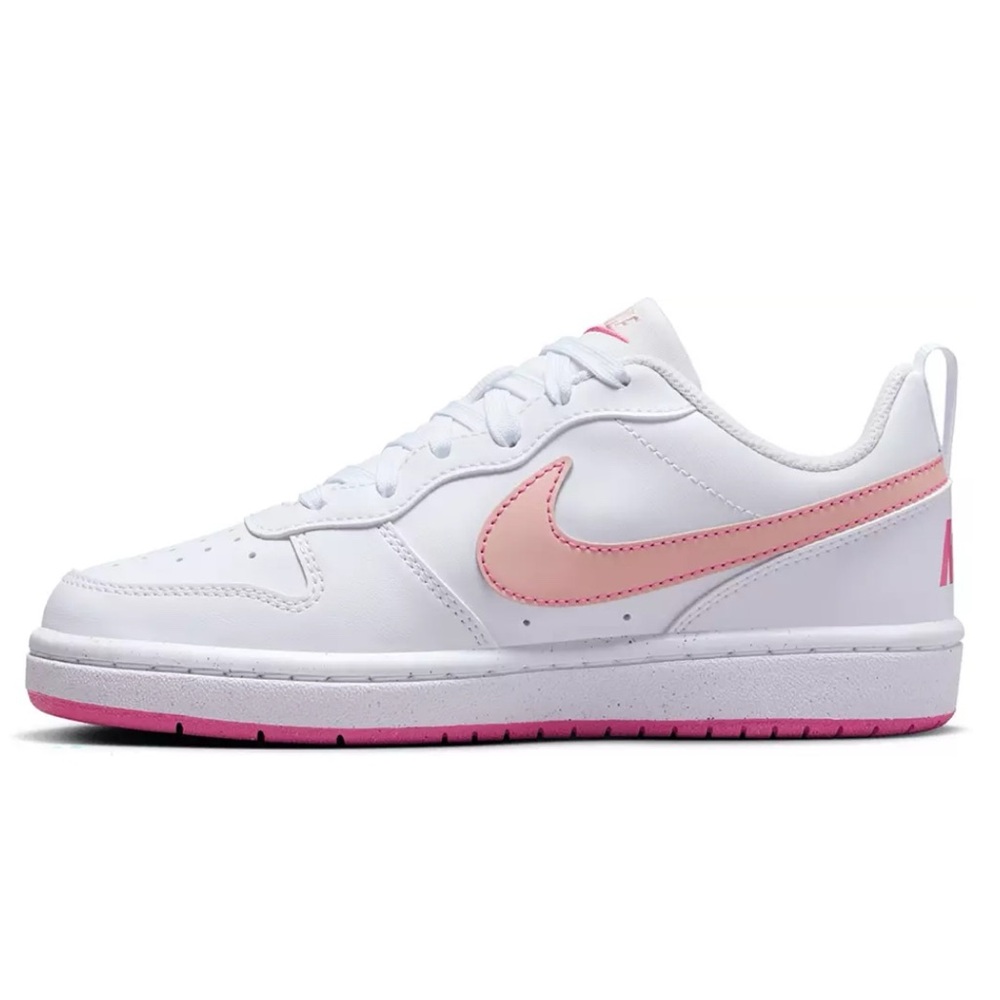 Nike White and Pink Low-Top Sneakers
